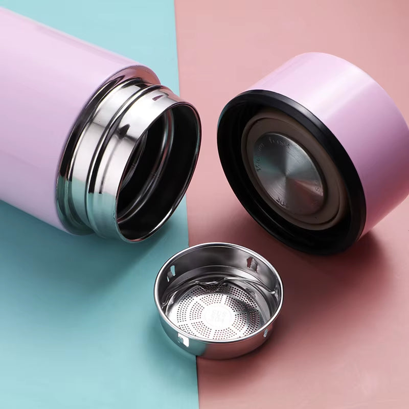 500ML Intelligent Insulated Mug Thermos Flask Tea Water Separation Stainless Steel Vacuum Kettle Coffee Mug Thermos Mug